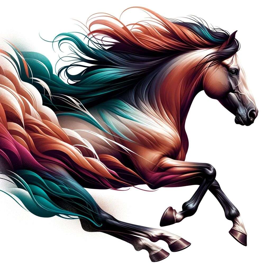 a horse, digital art made from colorful gradients, airbrush